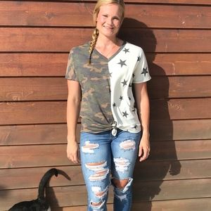 Stars and Camo Tie Tee
